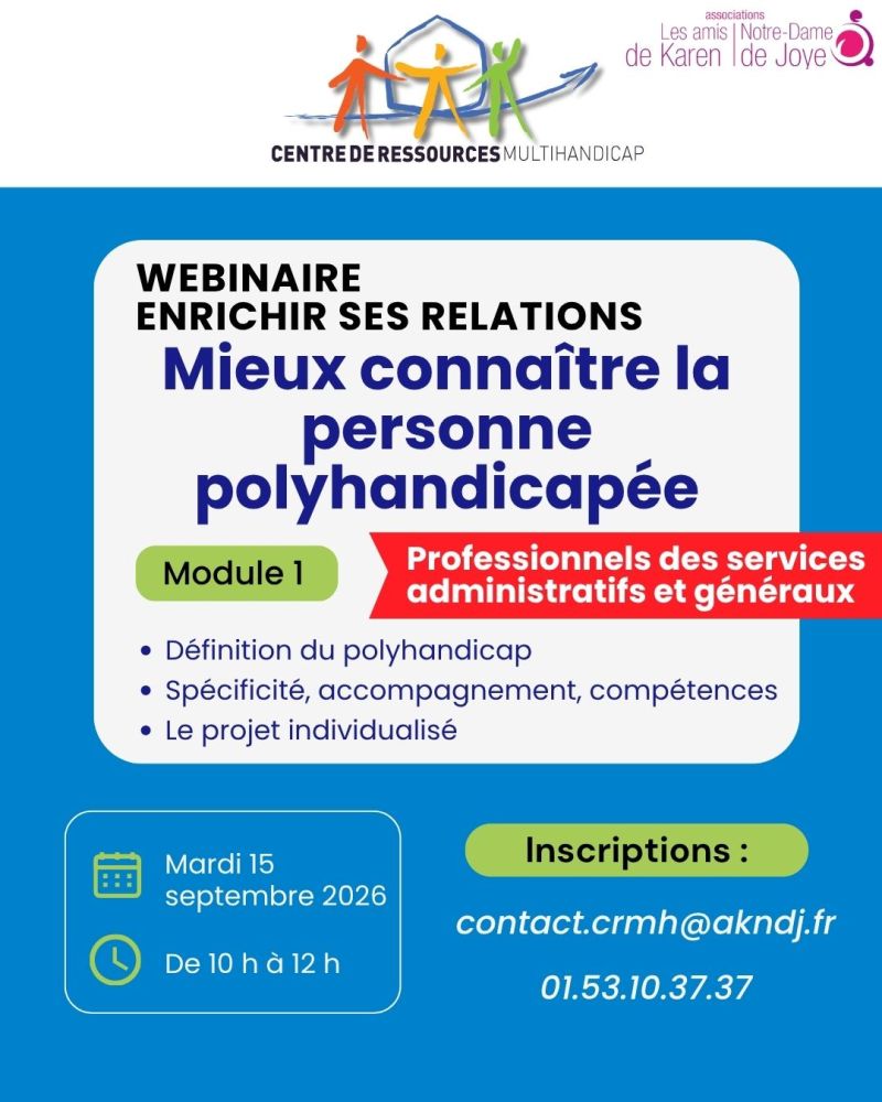 Webinaire – Module 1 : Mieux connaître la personne polyhandicapée